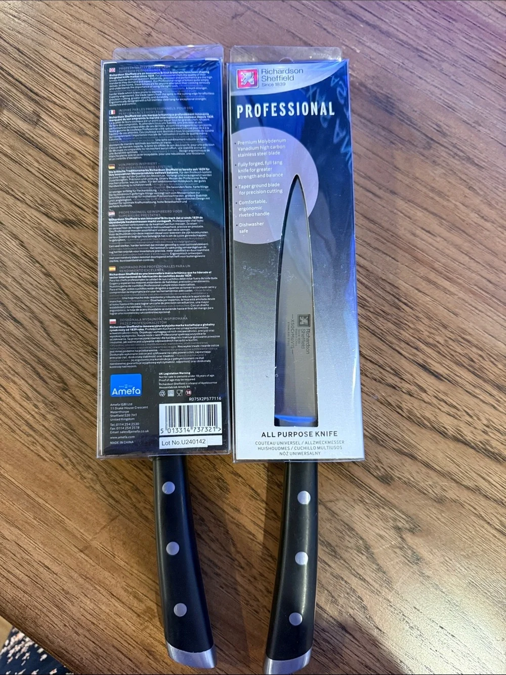 Richardson Sheffield Professional All-Purpose Knife - Black set of 2